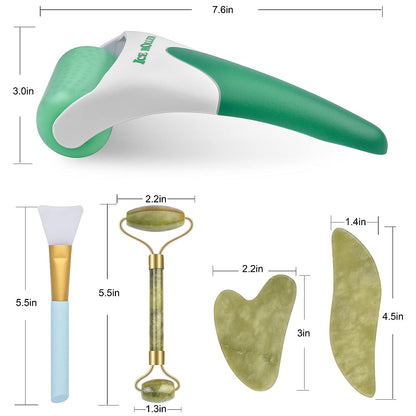 Charmonic 6-in-1 Ice Roller, Jade Roller & Gua Sha Set - detail