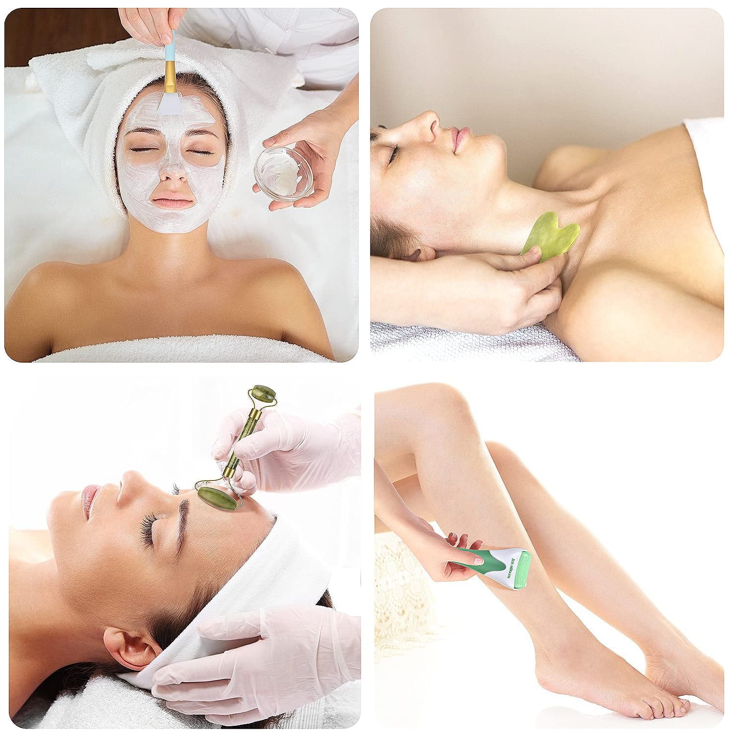 Charmonic 6-in-1 Ice Roller, Jade Roller & Gua Sha Set - detail